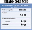 Helado Corbacho Valor nutricional